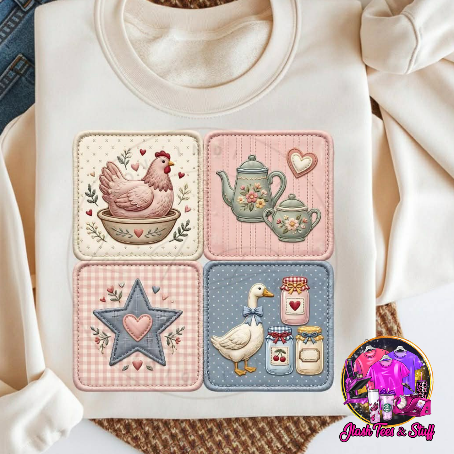 Geese and Chicken | Faux Patches
