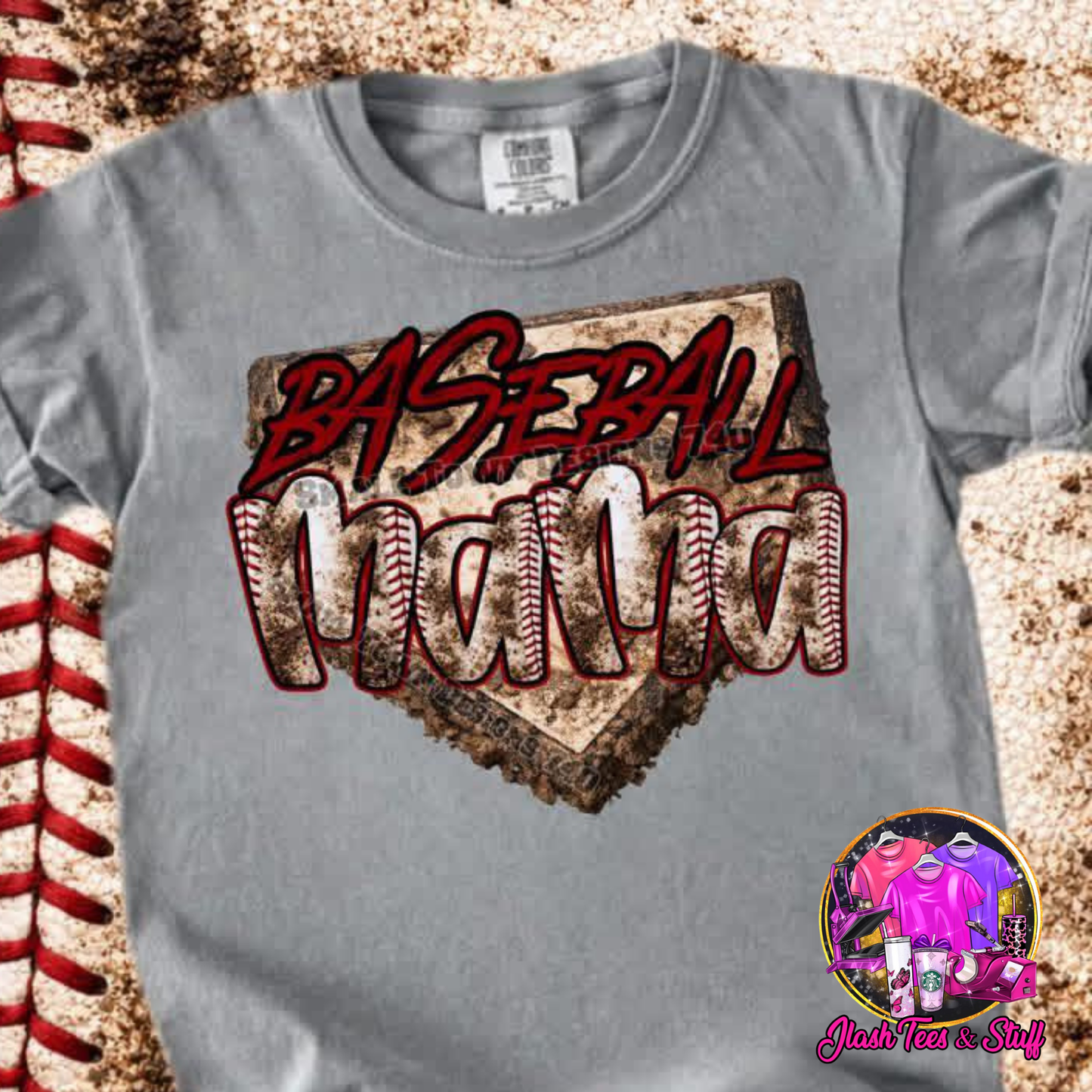 Baseball Mama - With Baseball Letters