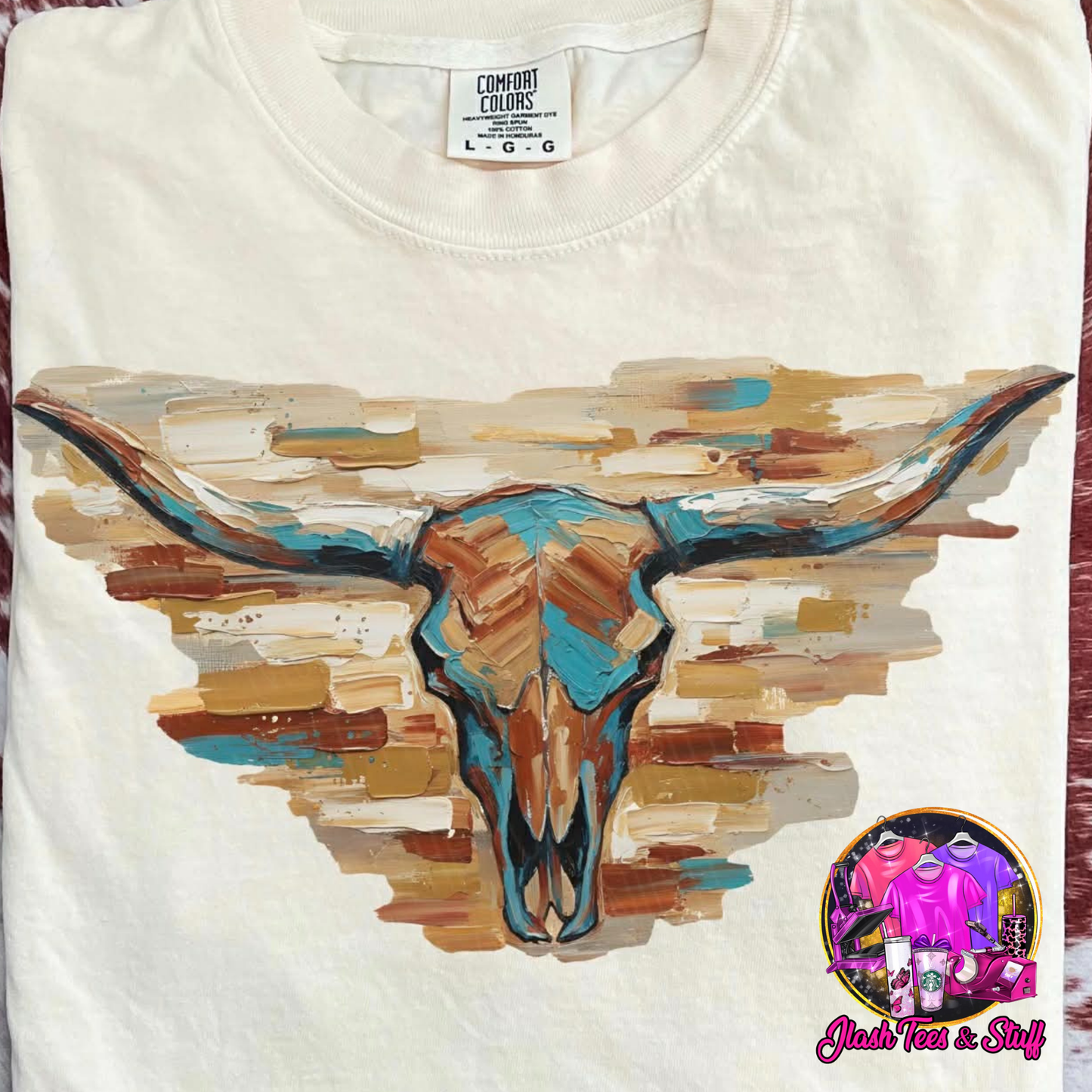 Painted Longhorn Skull