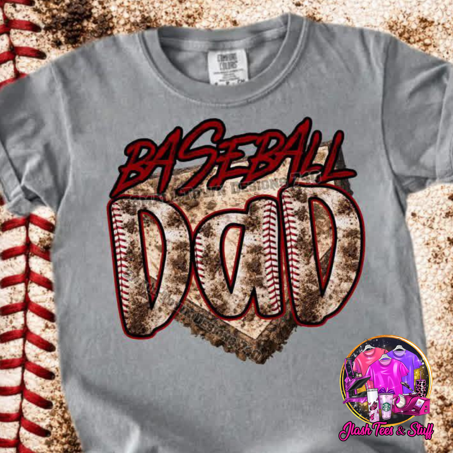 Baseball Dad - With Baseball Letters