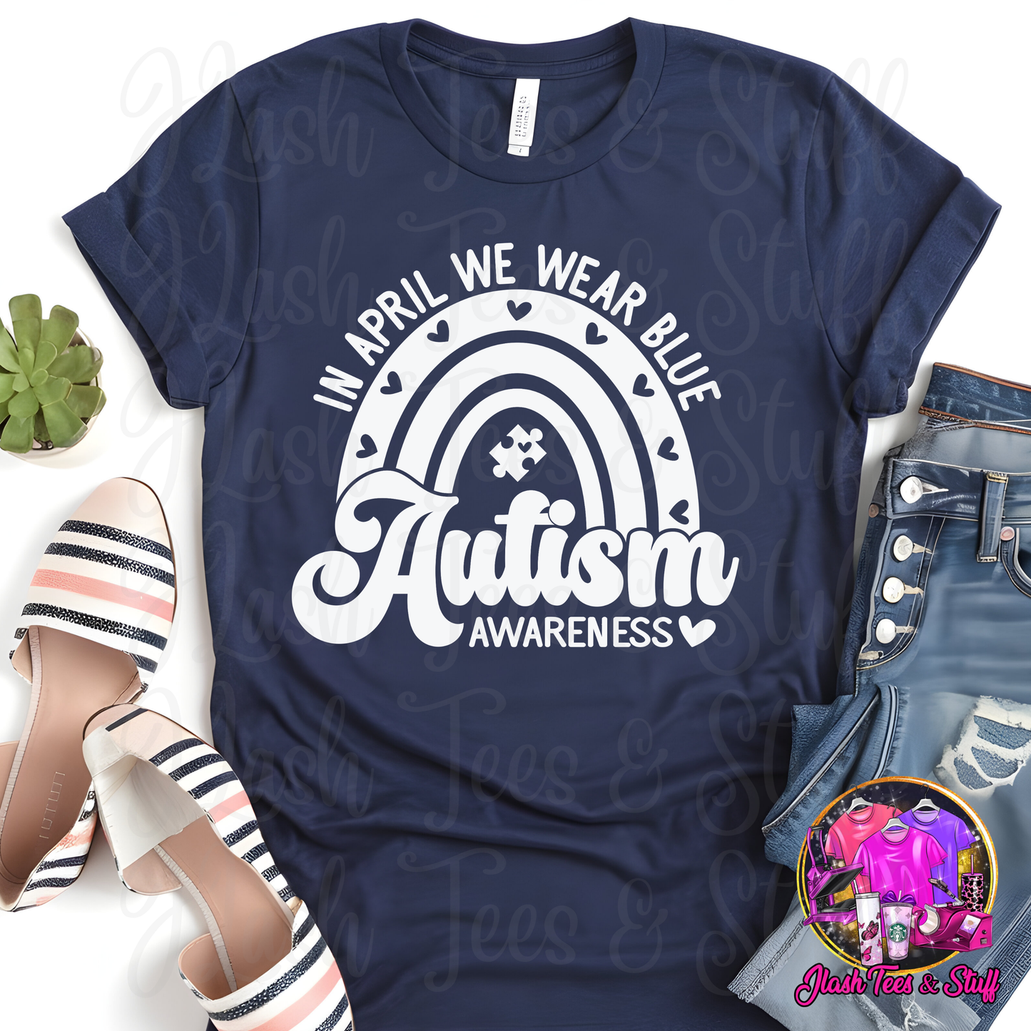 In April We Wear Blue - Blue OR White Graphic