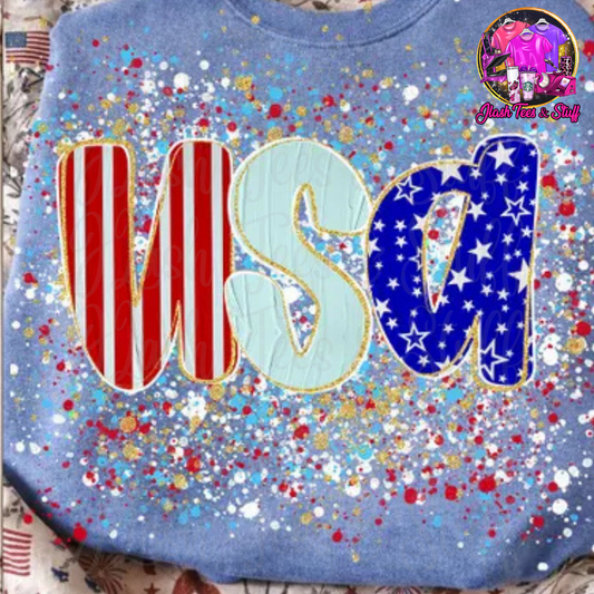 USA with Paint Splatter