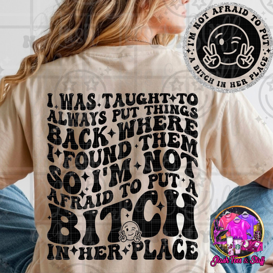 Put Things Back Where I Found Them | Front and Back