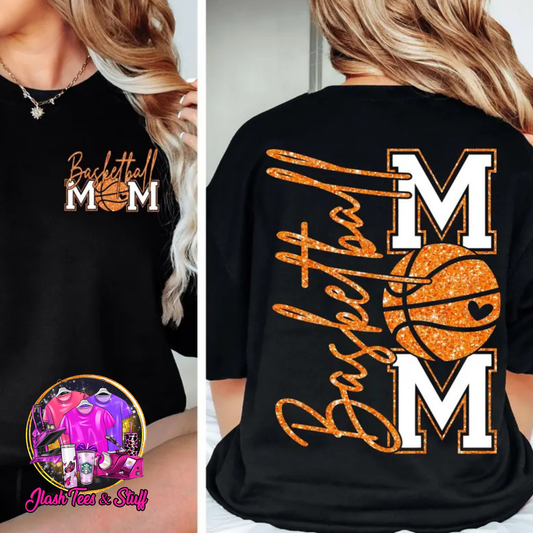 Glitter Basketball Mom | Front and Back