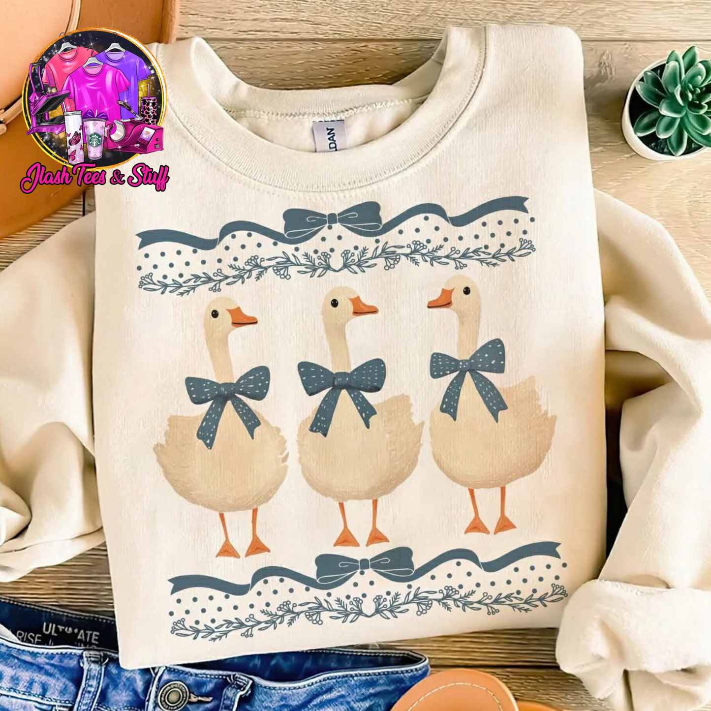 Geese with Ribbons