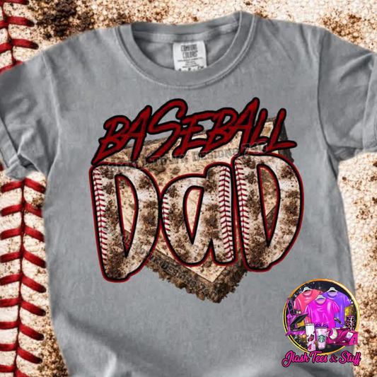 Baseball Dad - With Baseball Letters