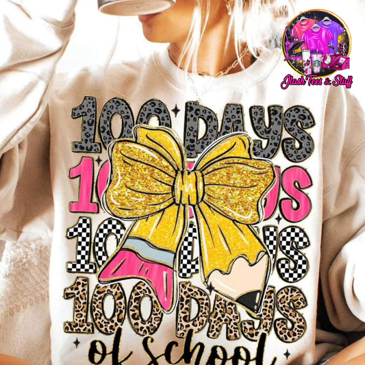 100 Days of School with Pencil Bow