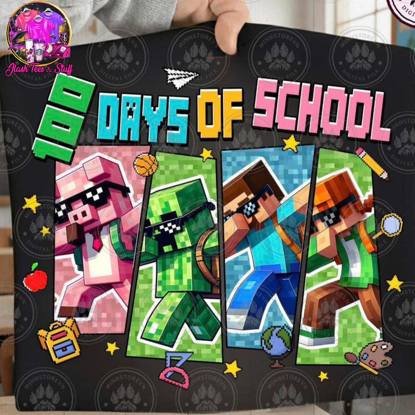 100 Days of School with Gamer Characters