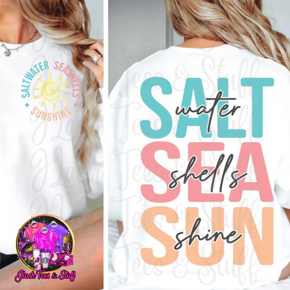 Salt Water - Sea Shells - Sun Shine | Front and Back