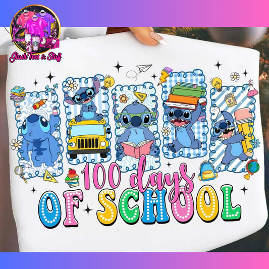 100 Days of School with Blue Character