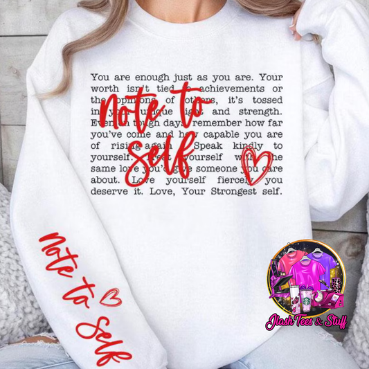Note to Self | Front and Sleeve